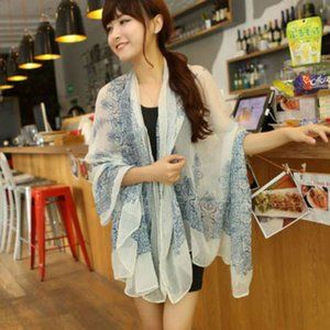 Sheer Chiffon scarf face cover bathing suit cover